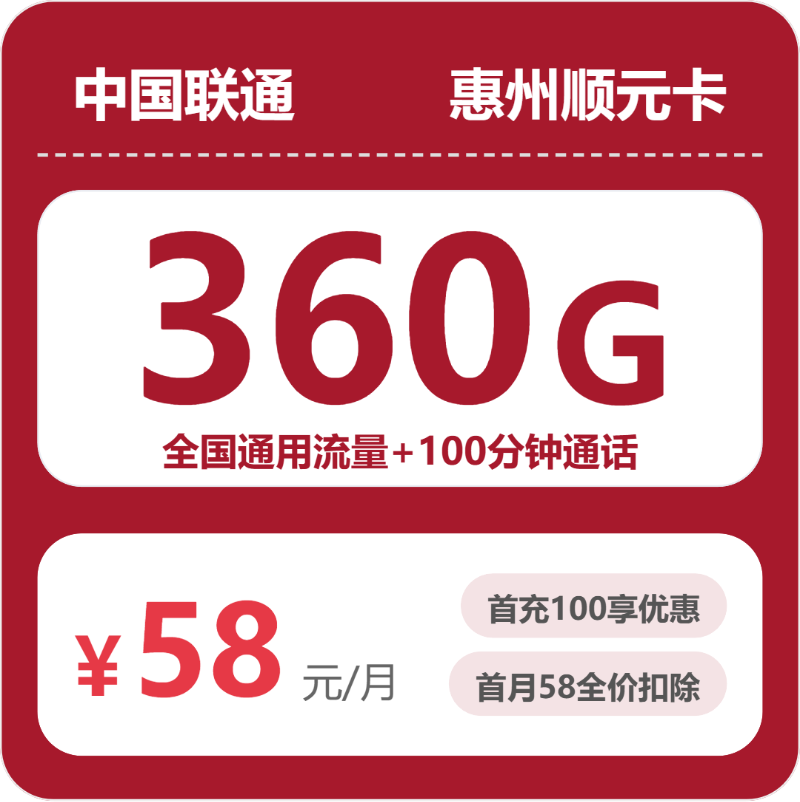 惠州联通顺元卡
