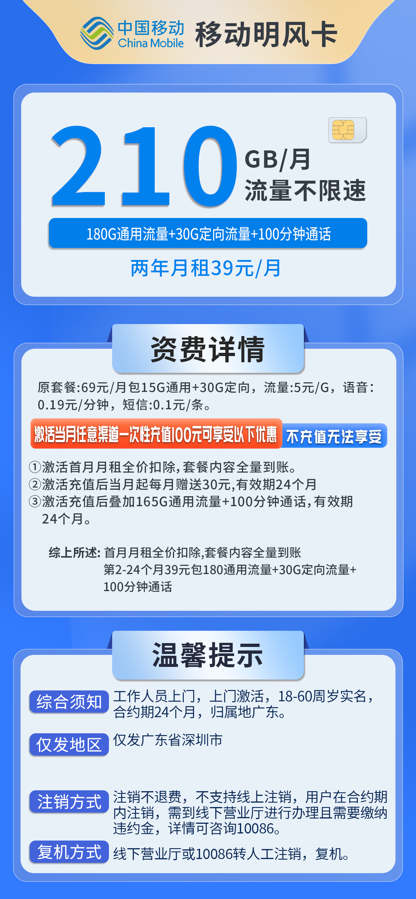 广东移动明风卡详情
