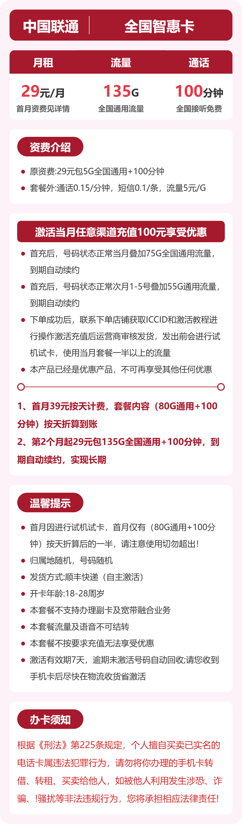 联通智惠卡详情