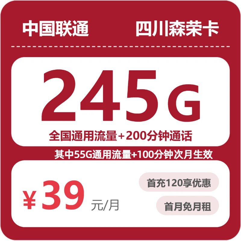 四川联通森荣卡