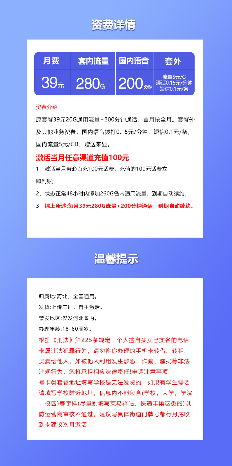 河北联通专享卡详情