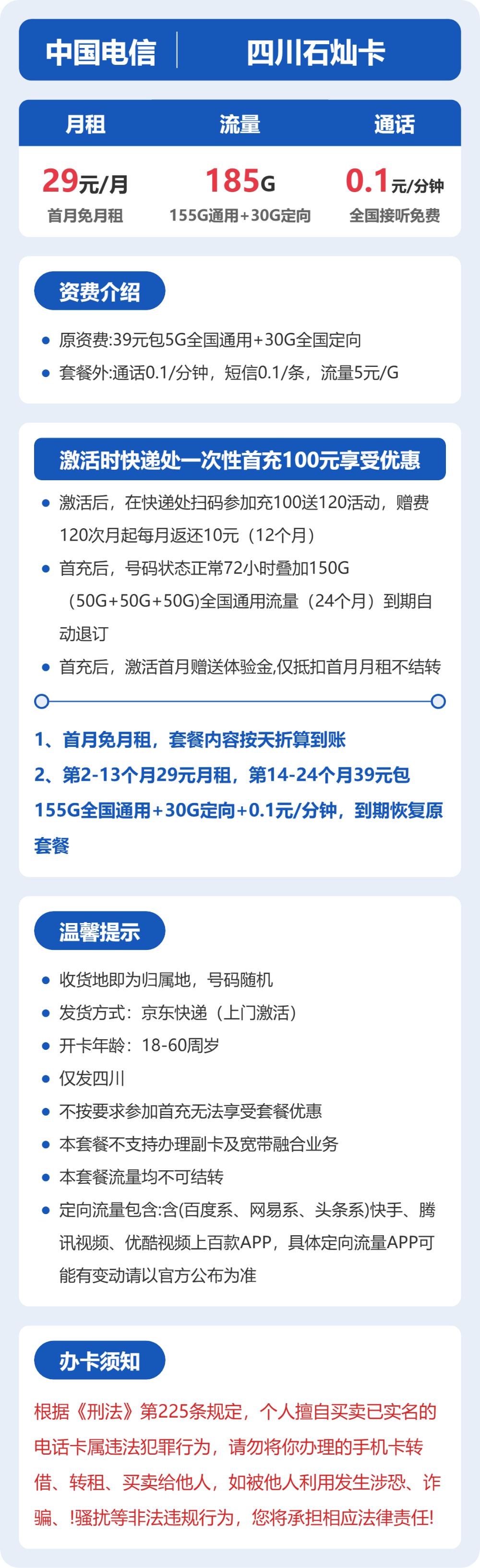 四川电信石灿卡详情