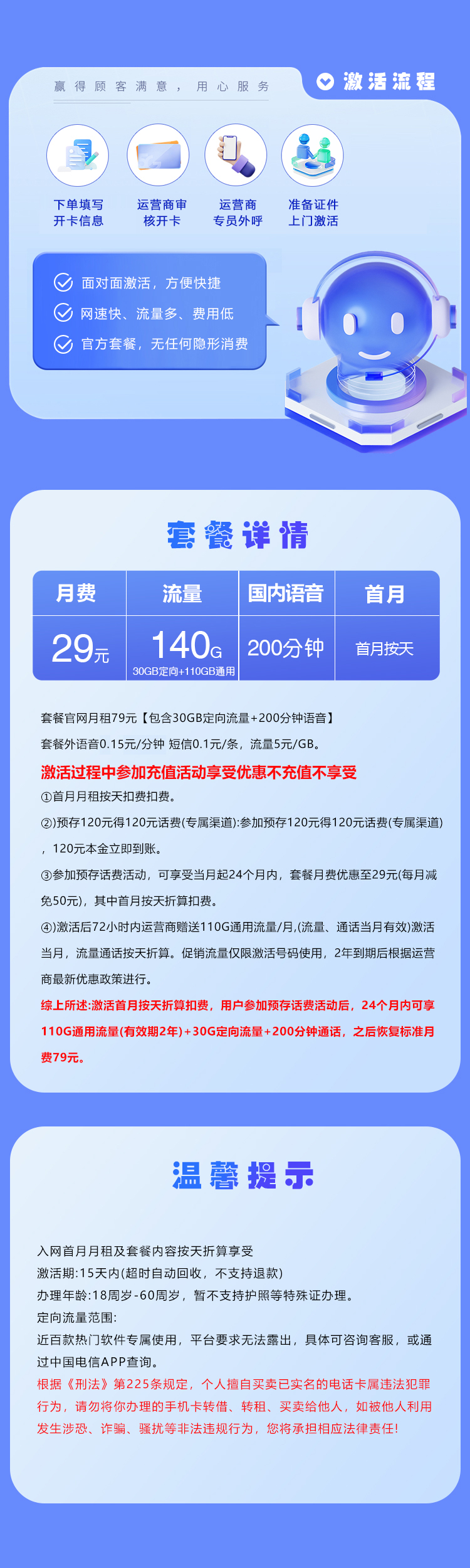 浙江电信专属卡详情