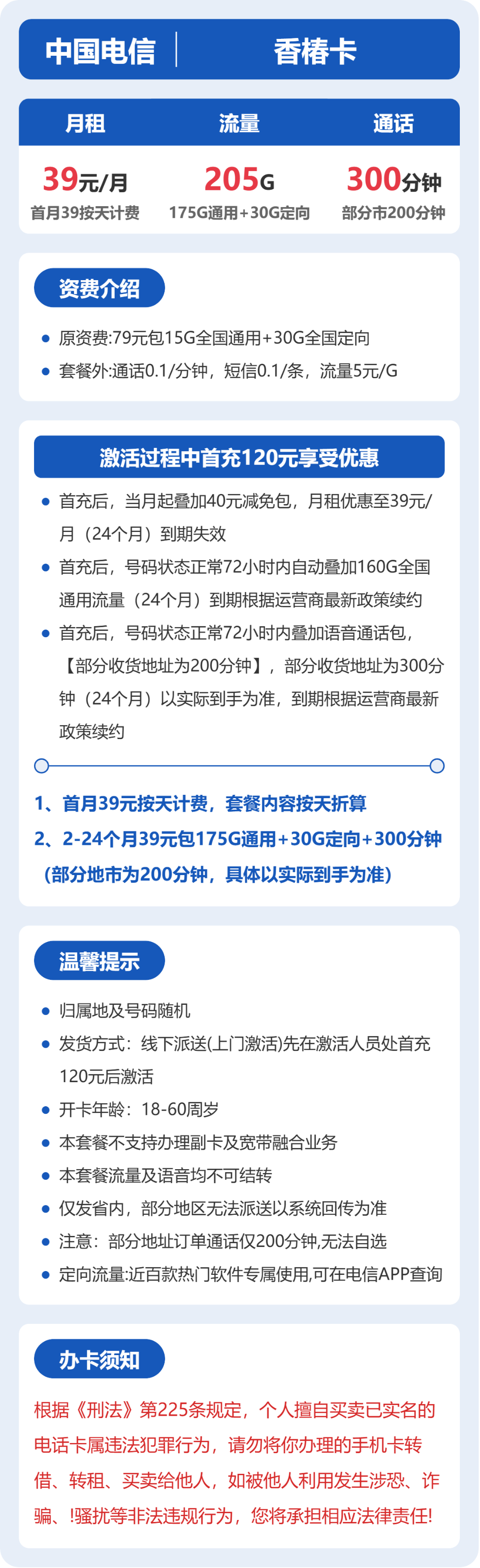 浙江ZJ电信香椿卡详情