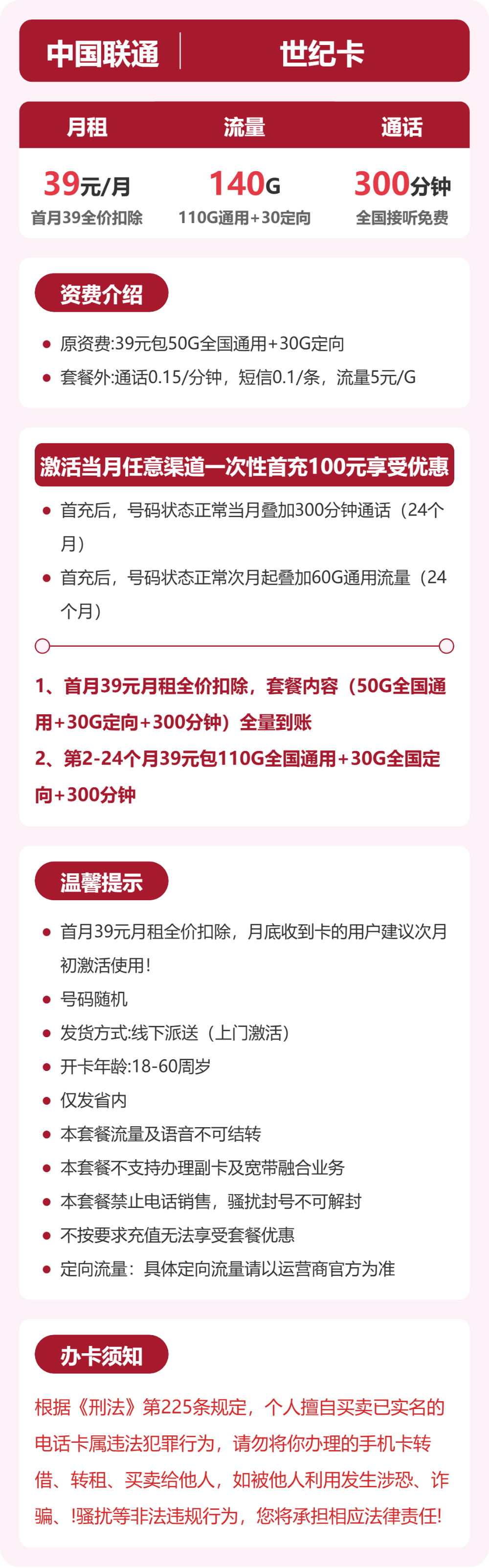 上海SH联通世纪卡详情