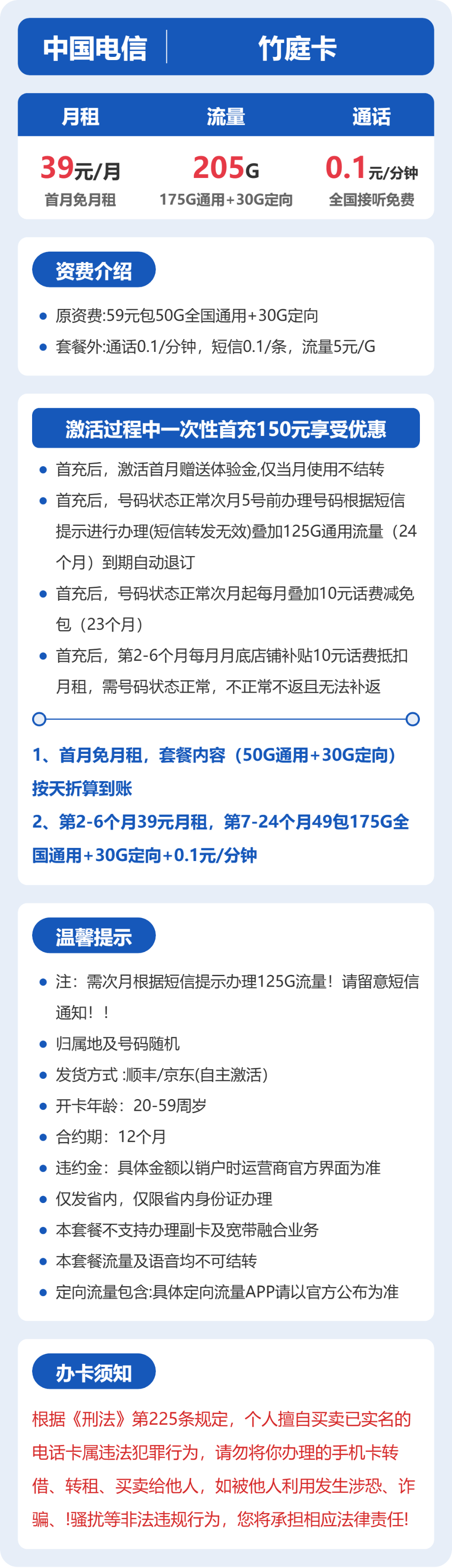 云南YN电信竹庭卡详情