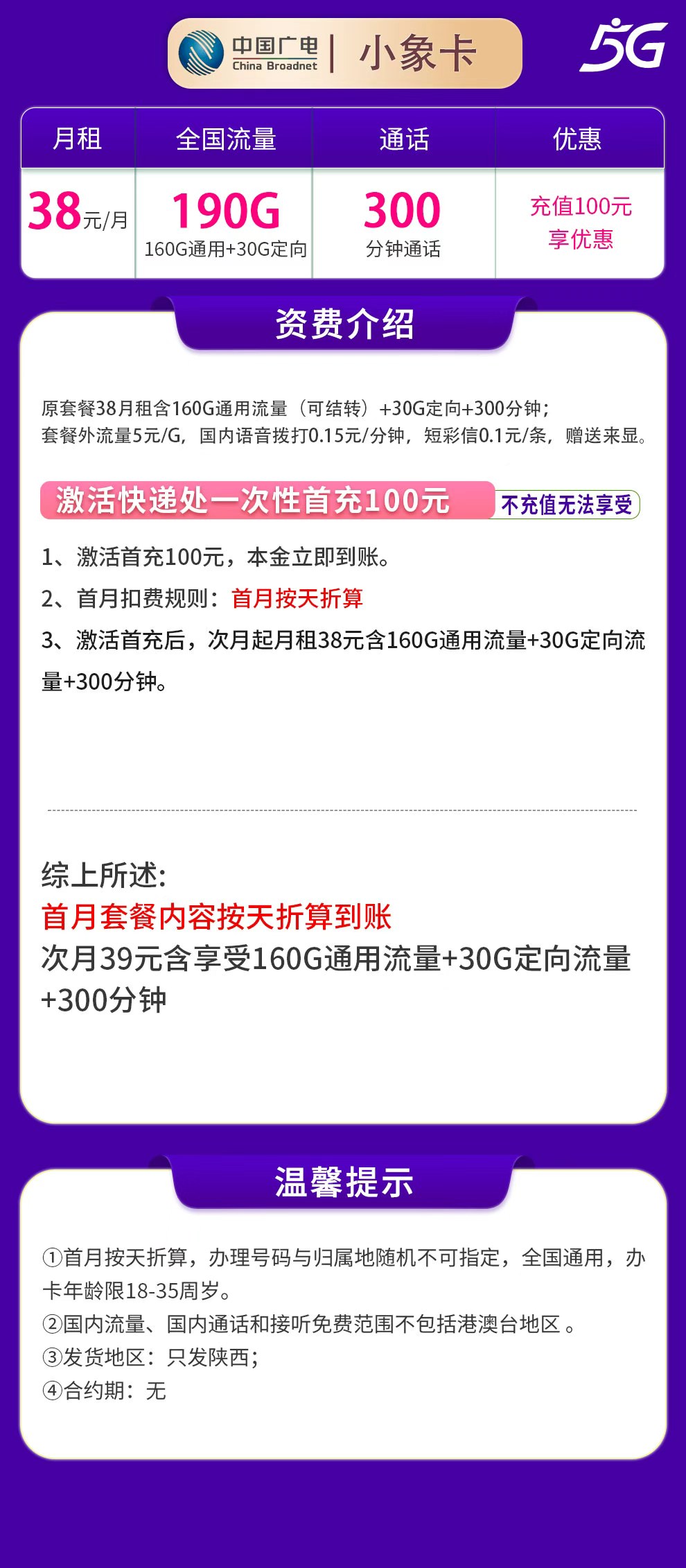 陕西联通小象卡详情