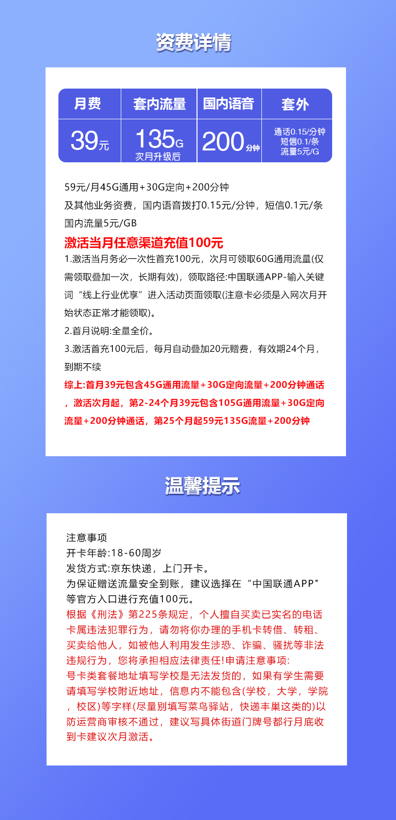 上海联通专属卡详情