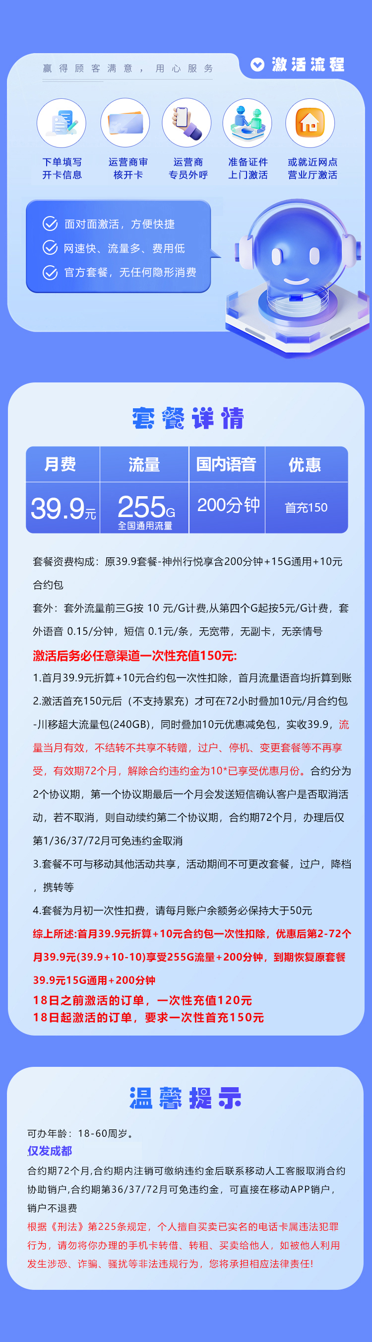 移动专属卡详情