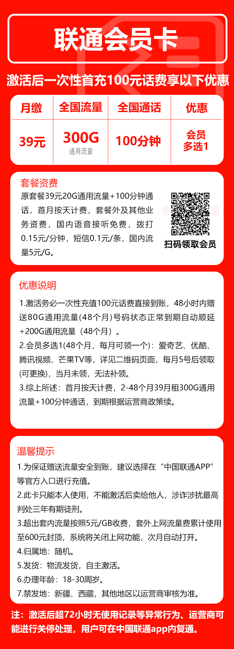 海南联通会员卡详情