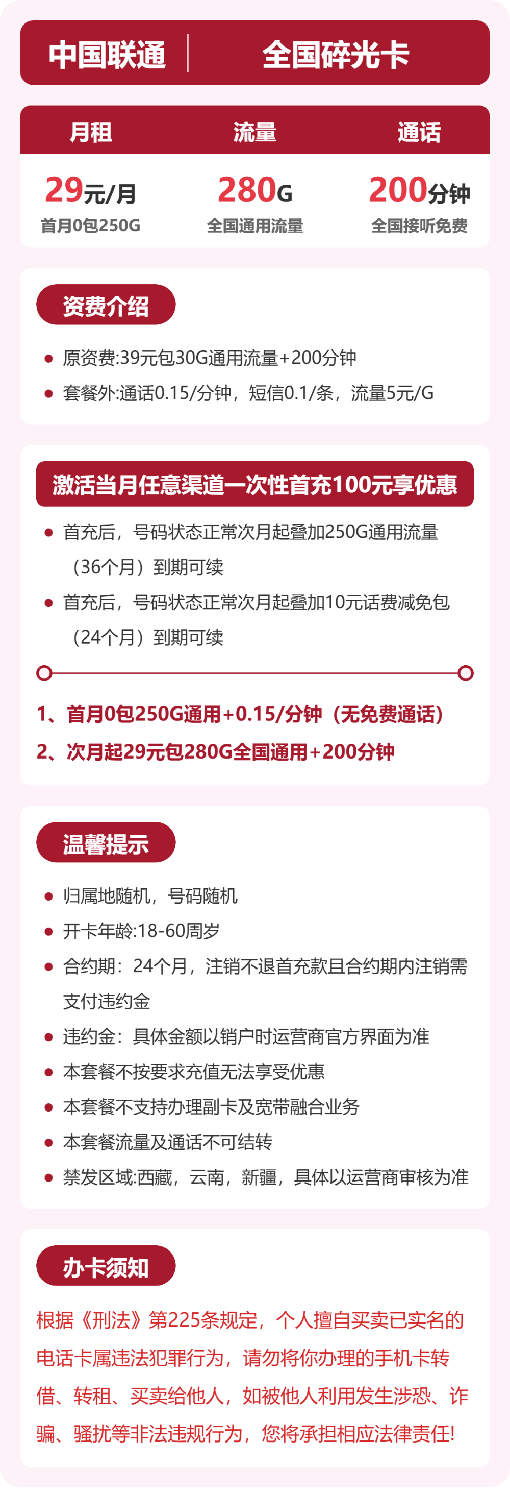 联通碎光卡详情
