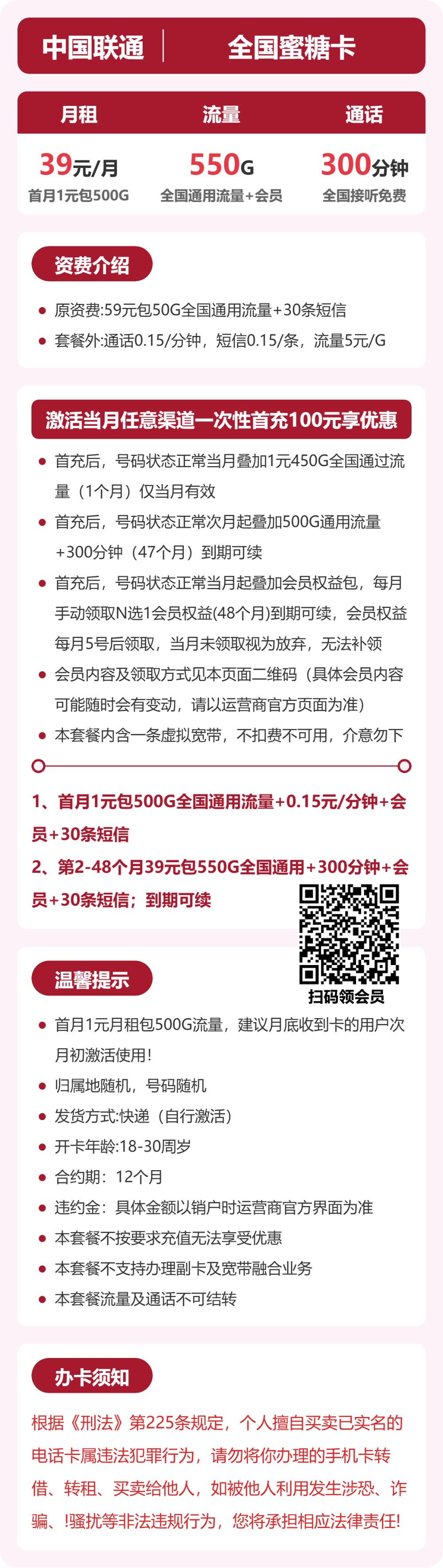 联通蜜糖卡详情