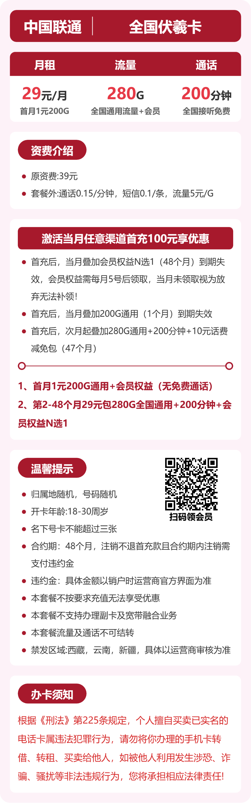 联通伏羲卡详情