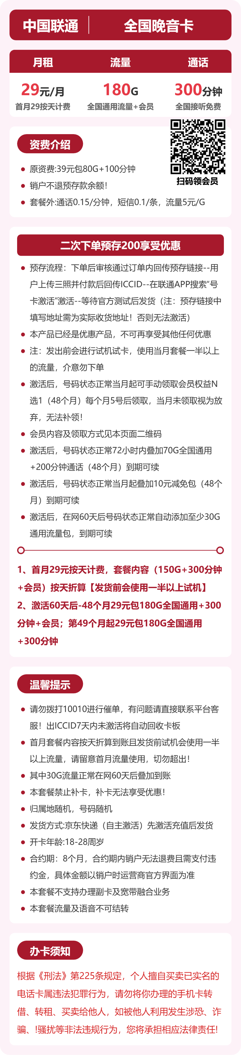 联通晚音卡详情