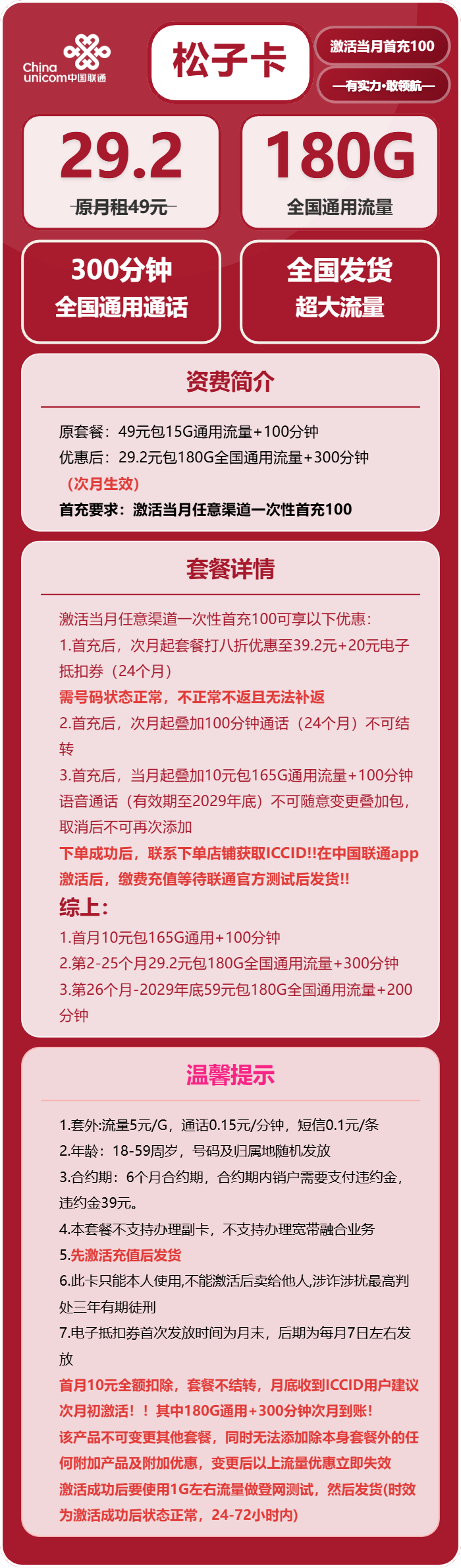 联通松子卡详情