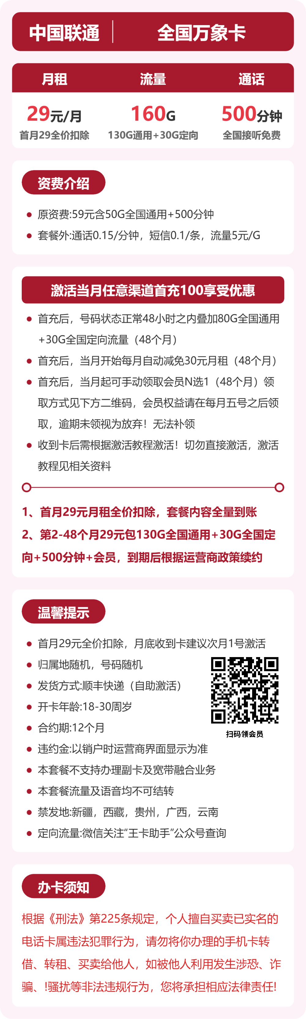 联通万象卡详情