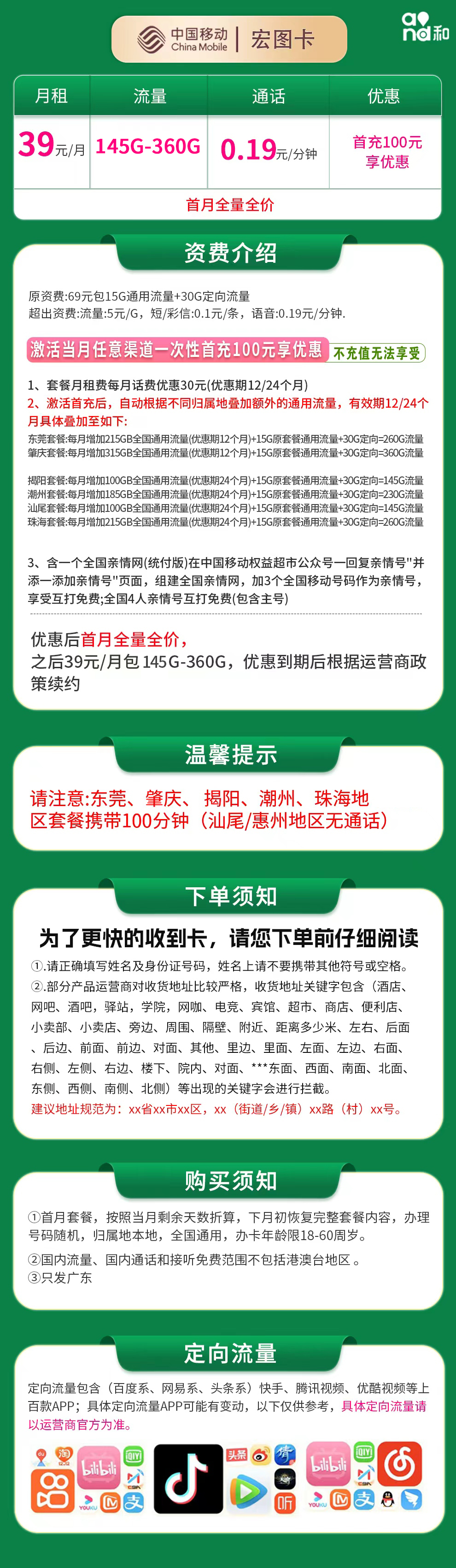 移动宏图卡详情