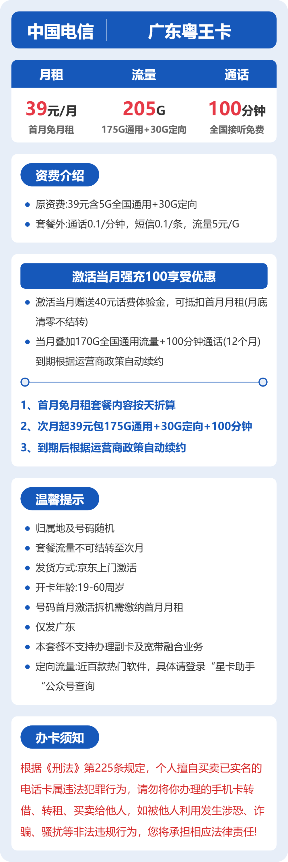 广东电信粤王卡详情